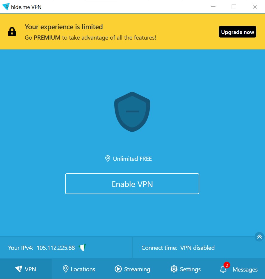Hide.me VPN homepage
