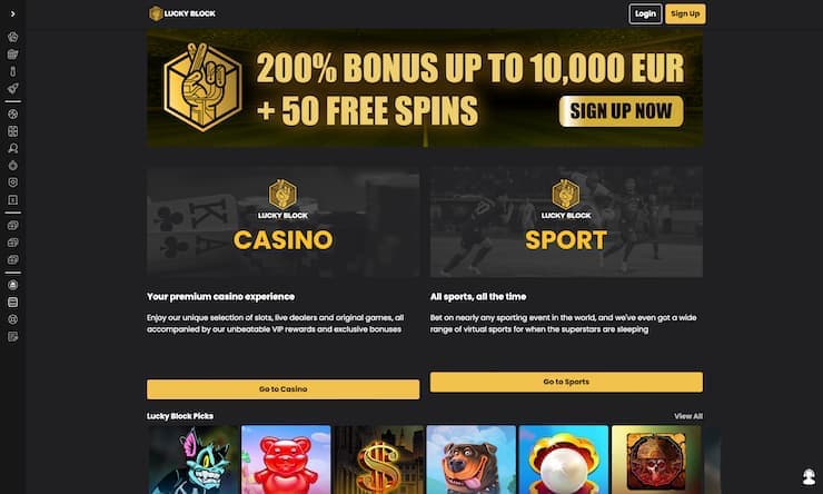 Lucky Block New Jersey Online Gambling Site Homepage