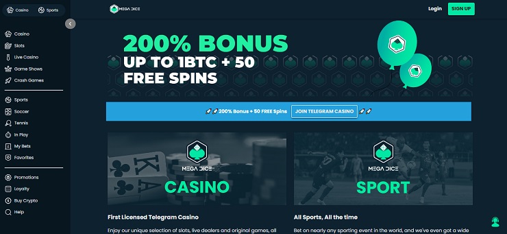Mega Dice NC online casino