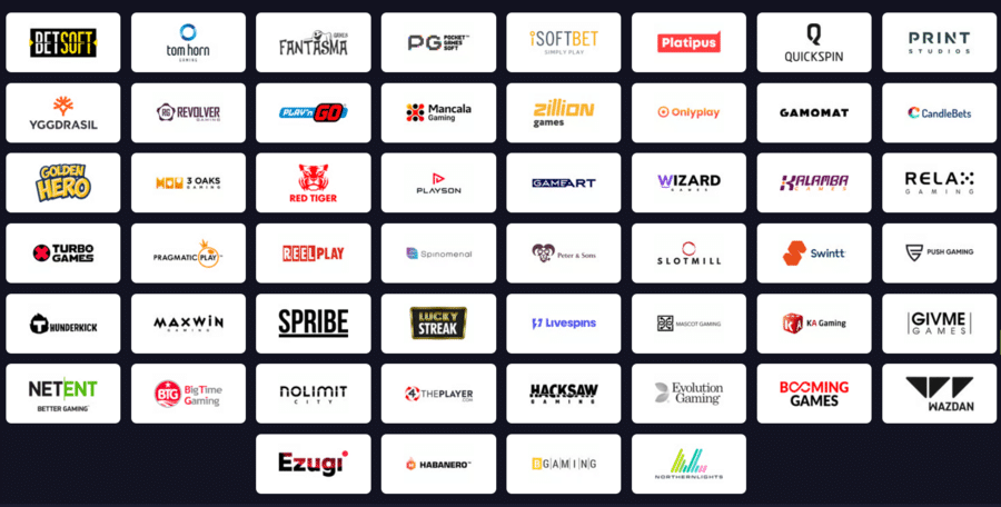 All the providers whose games you’ll find in Metaspins