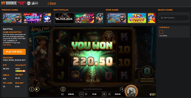 MyBookie Casino Slots Win