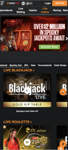 MyBookie real money blackjack app