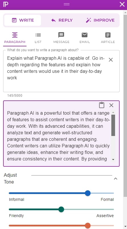 Paragraph AI browser extension