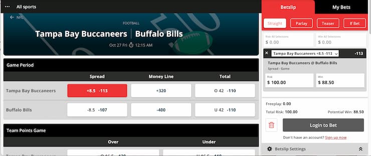 Place a bet on betonline