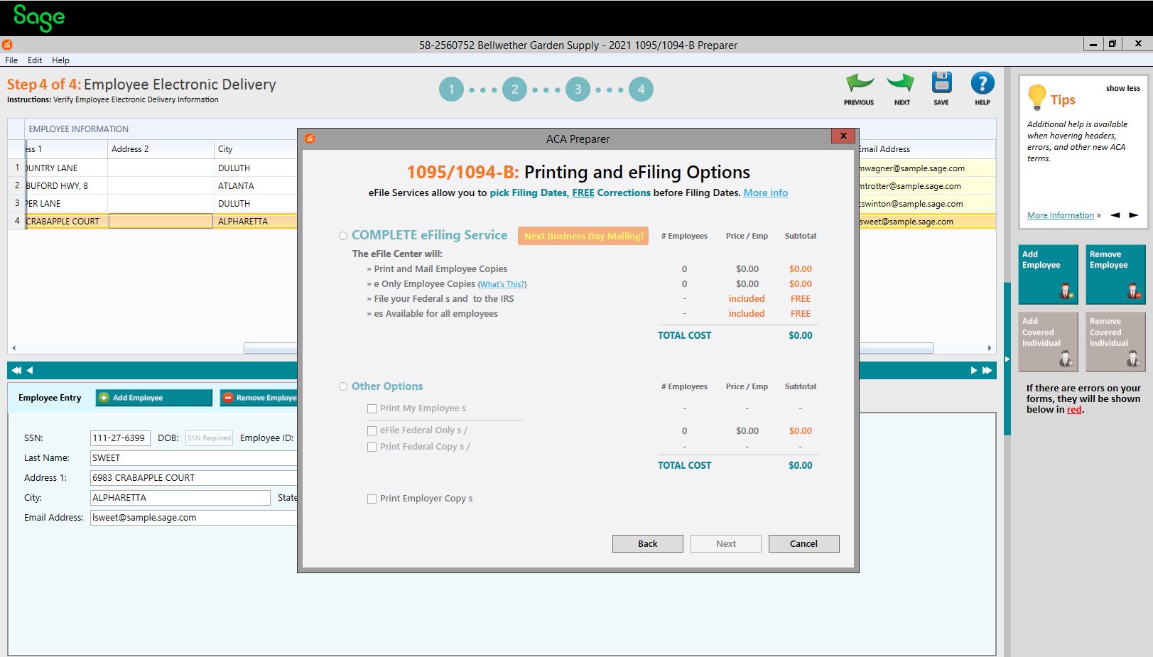 Sage Tax Dashboard