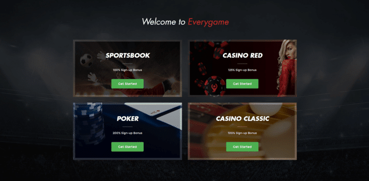 Everygame homepage