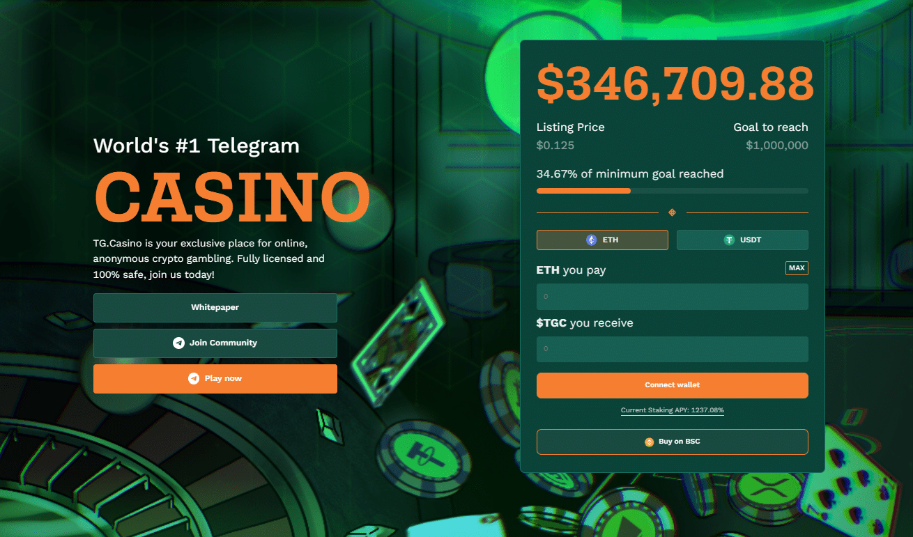 T.G Casino token presale