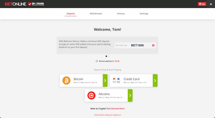 BetOnline Payment Methods