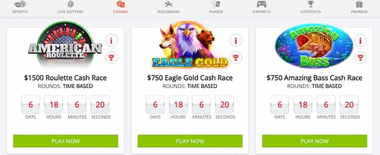 BetOnline Casino cash races