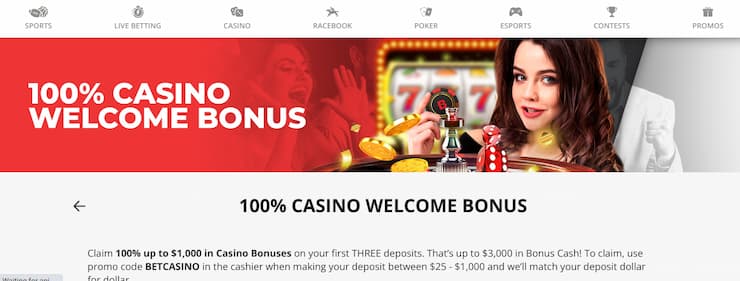 BetOnline Casino bonus