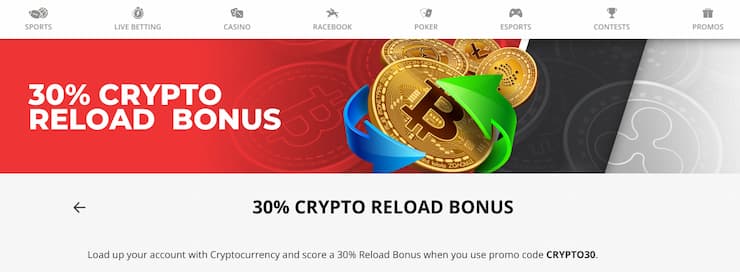 BetnOnline crypto reload bonus