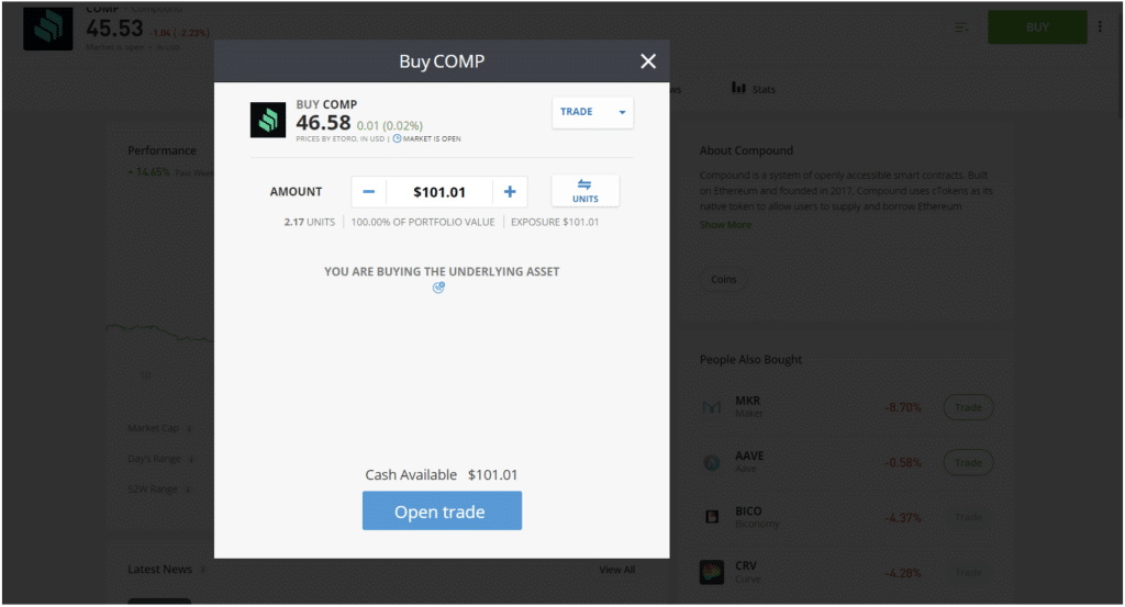 etoro crytpo purchase example