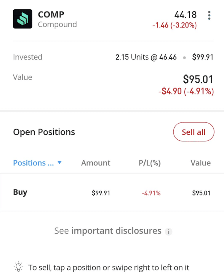 etoro mobile app trade COMP