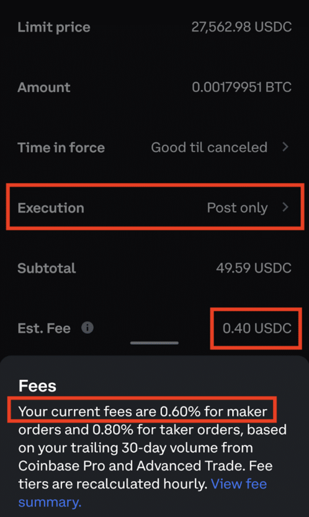 coinbase post only fees billed as taker fee