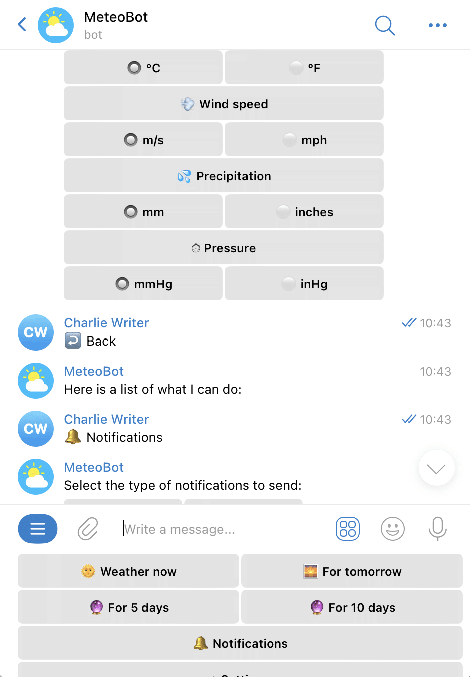MeteoBot Telegram