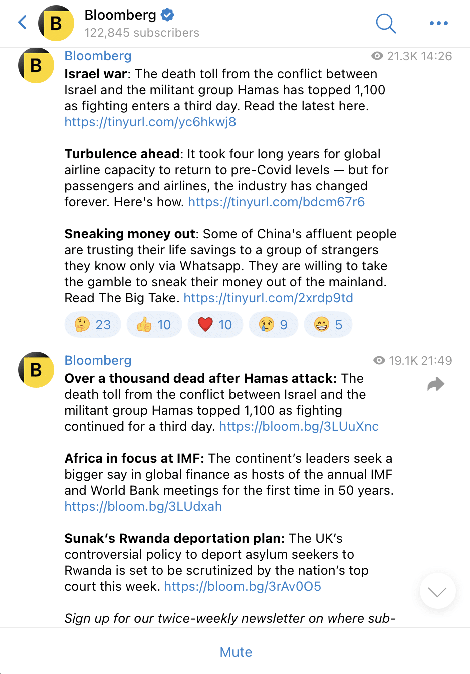 Bloomberg Telegram group