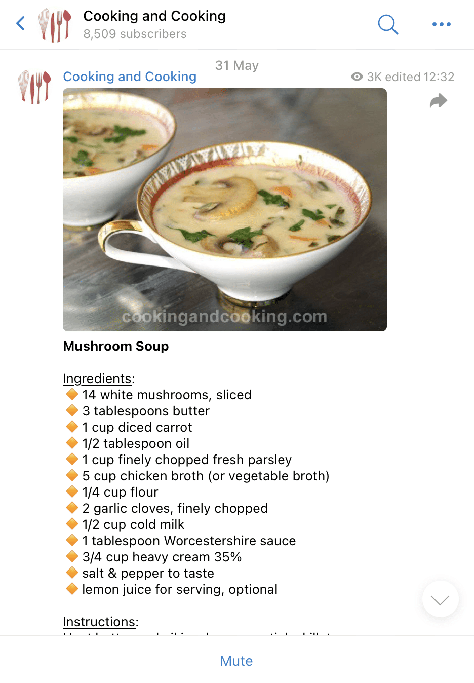 Cooking and Cooking Telegram group