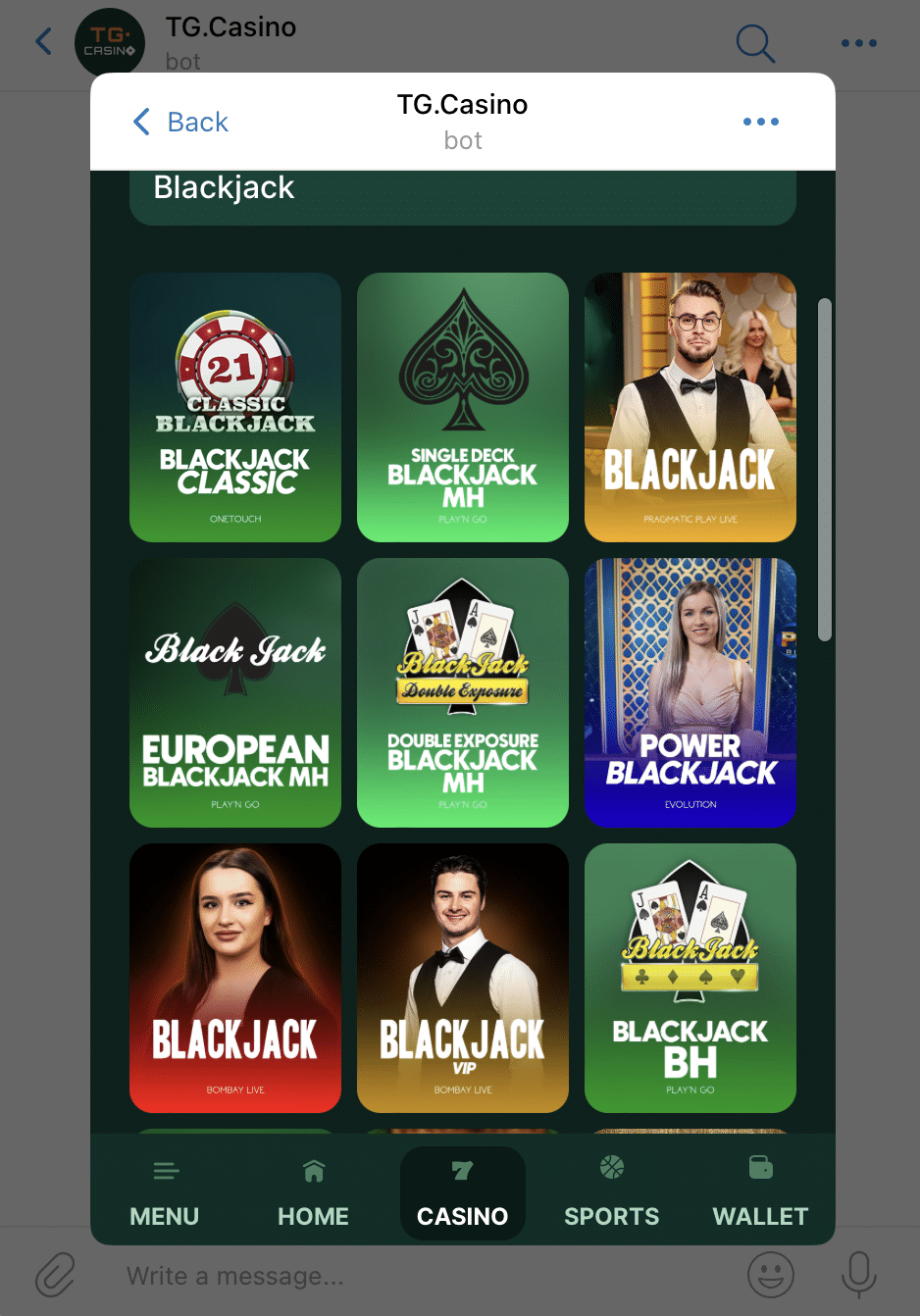 T.G Casino Telegram 