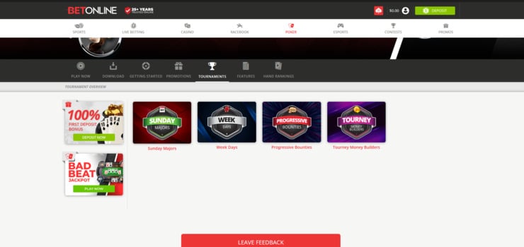 Games at BetOnline Poker.