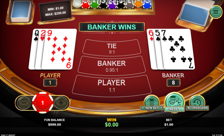 Baccarat in-game footage