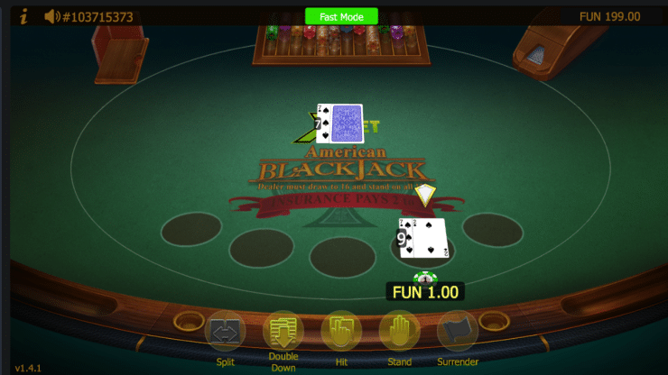 American blackjack game.