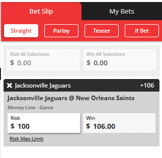 BetOnline betslip