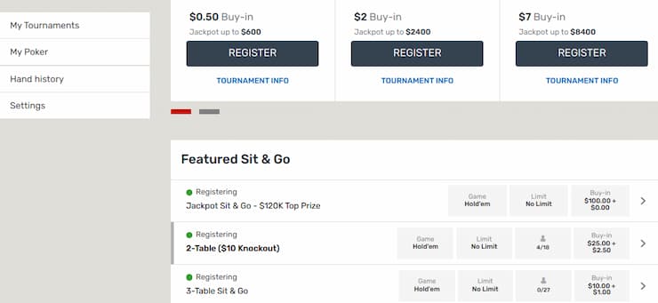 Poker competition at Bovada