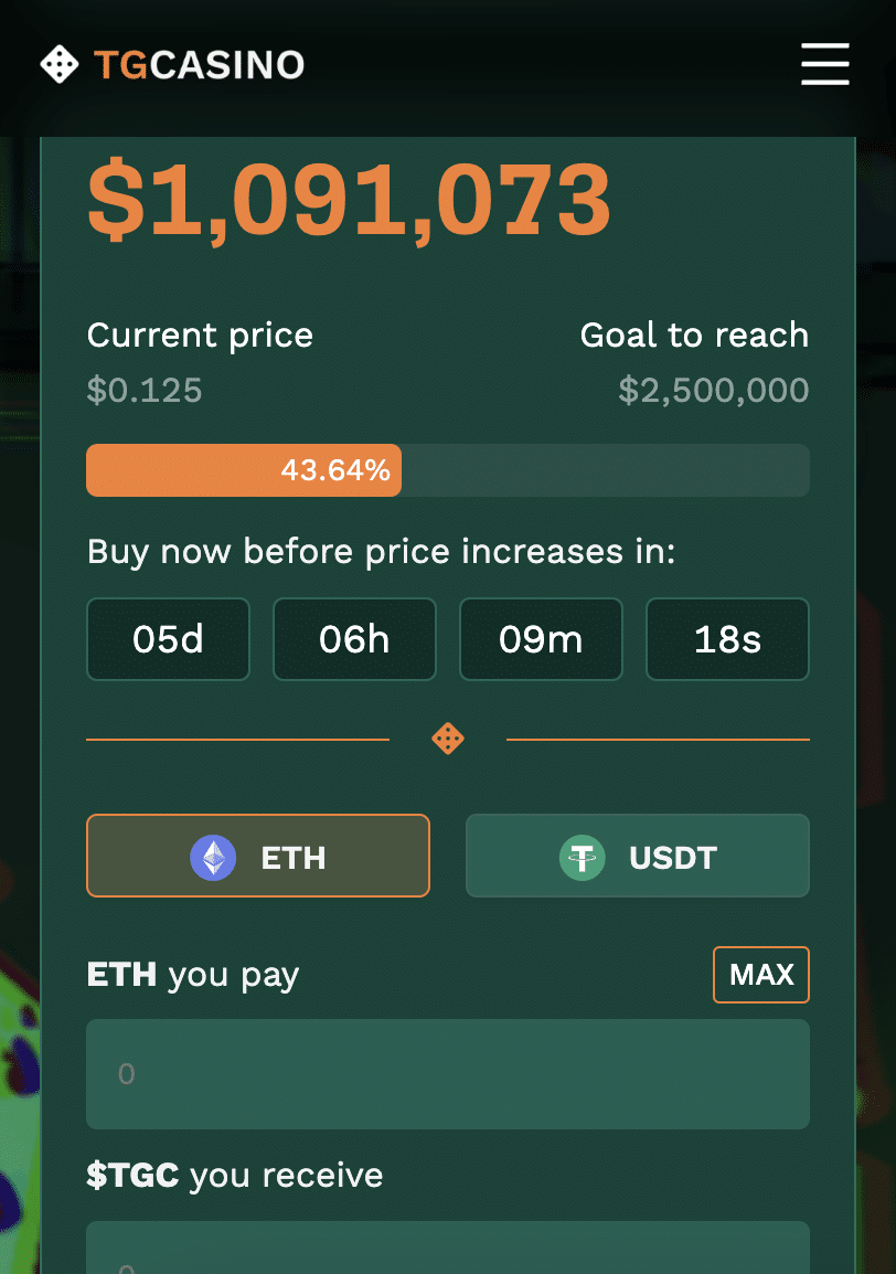 TG.Casino presale 