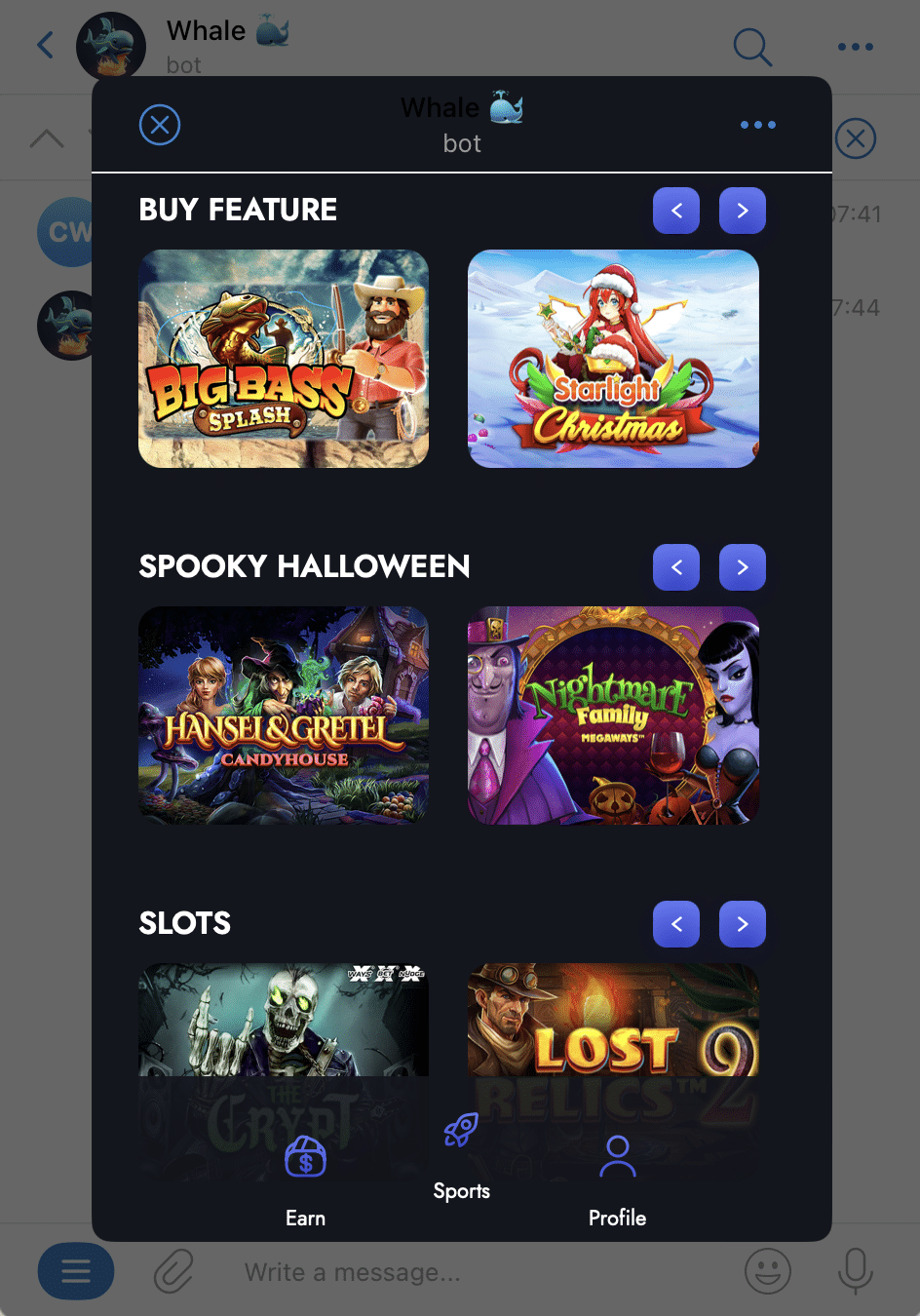 Whale.io Telegram pokies 