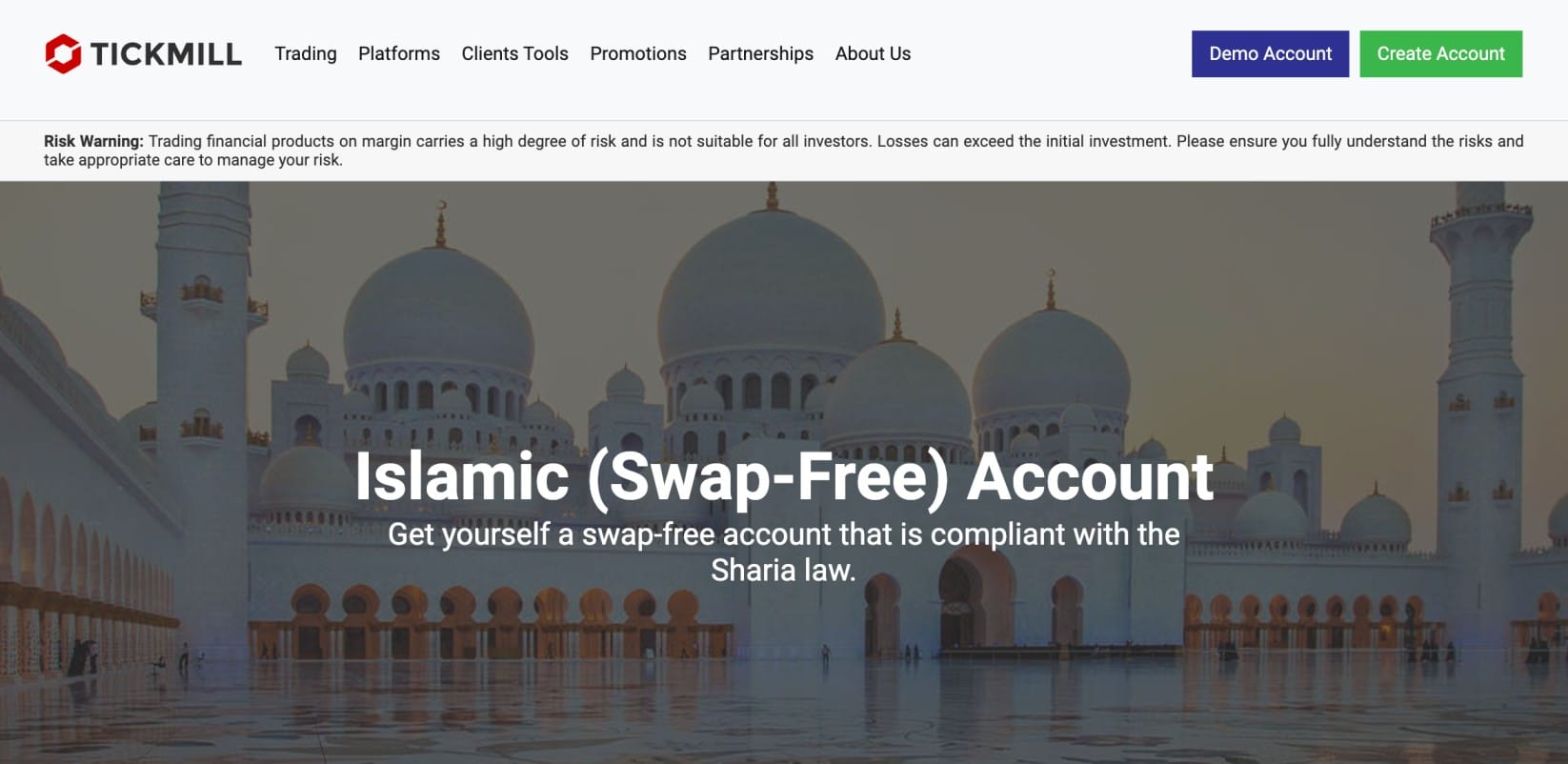 Tickmill Islamic account 