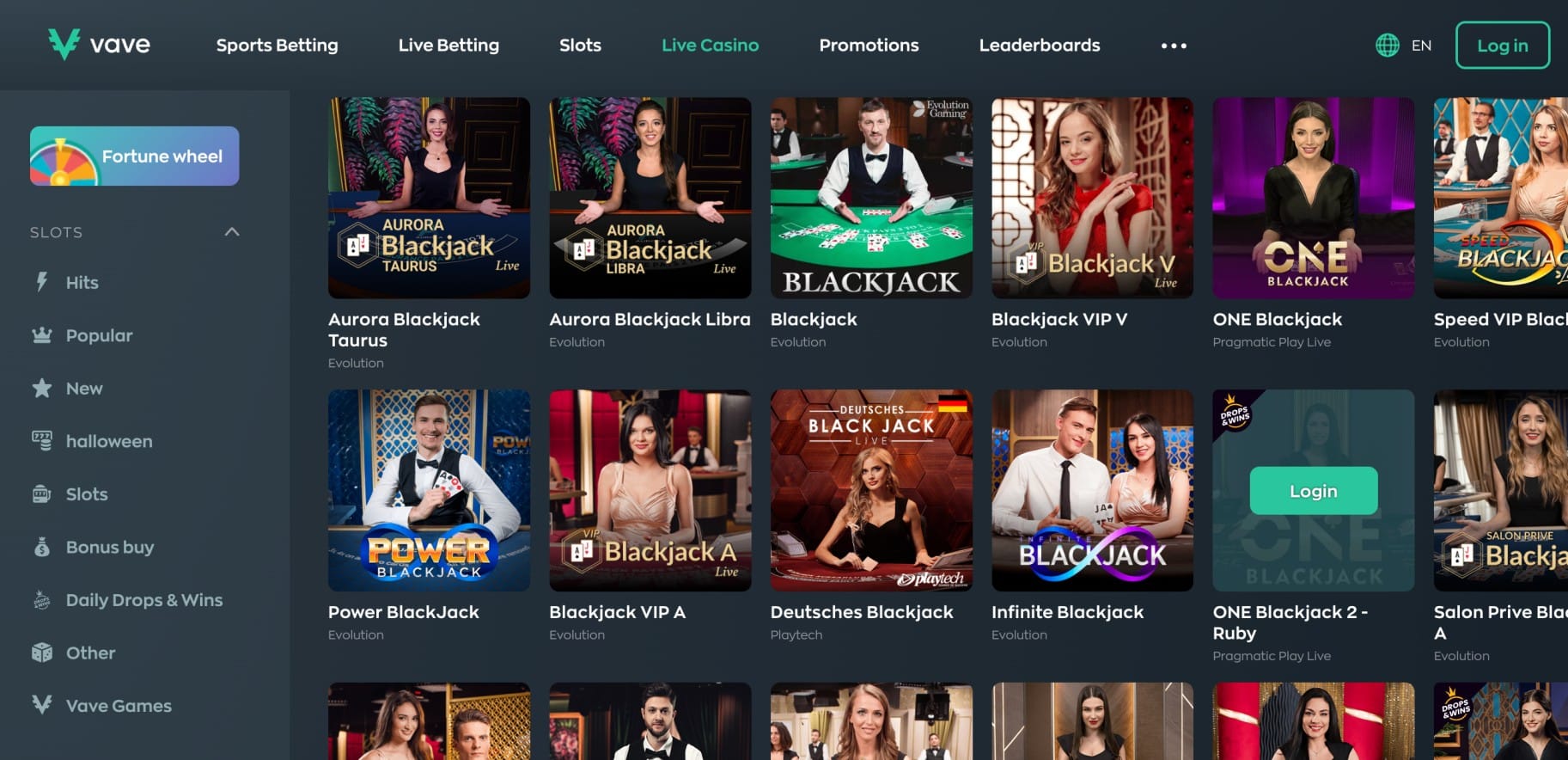 Vave blackjack games