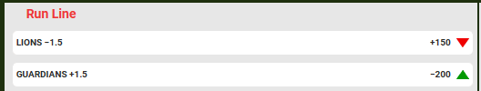 Live run line spread bet.
