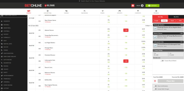 Parlay picks at BetOnline.