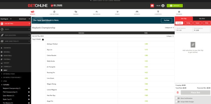 Golf place bet.