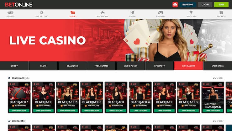 Live Casino Games BetOnline