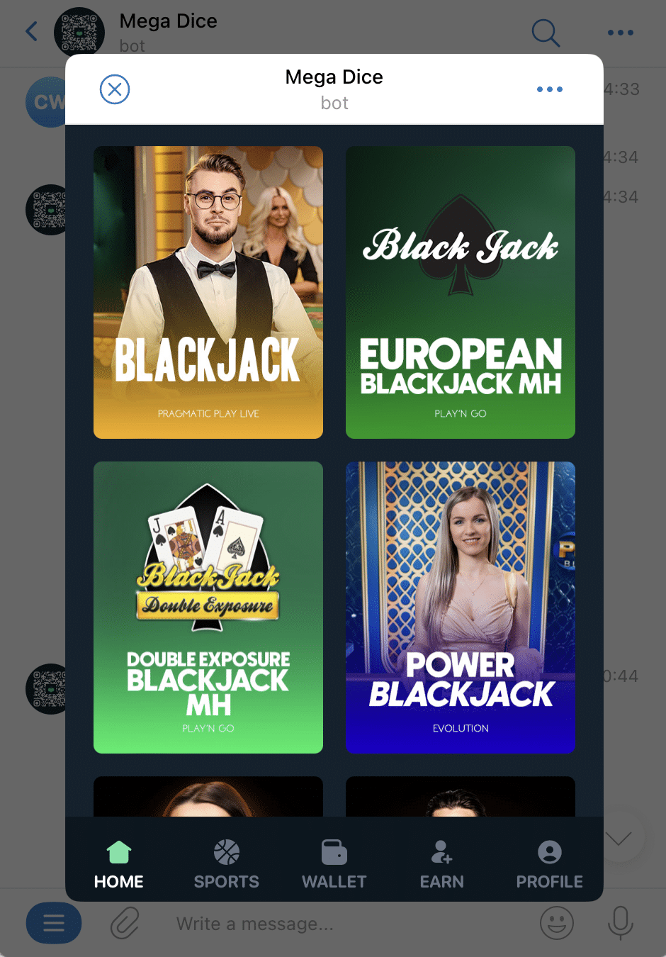Mega Dice blackjack bot