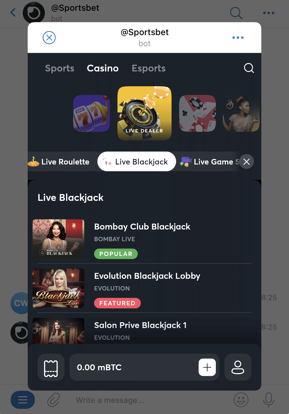 Sportsbet.io blackjack bot 