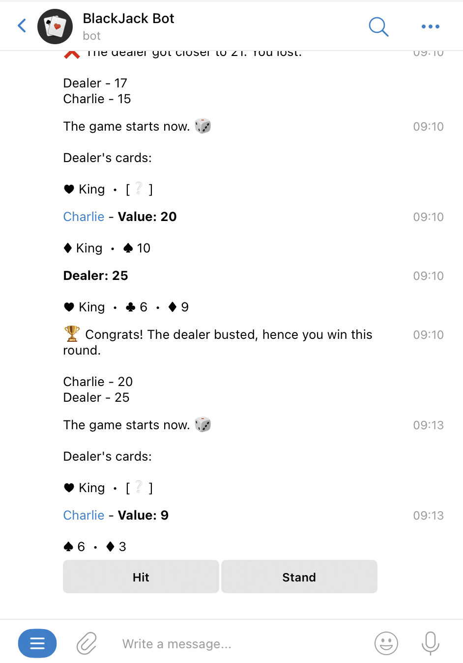 BlackJack Bot Telegram channel