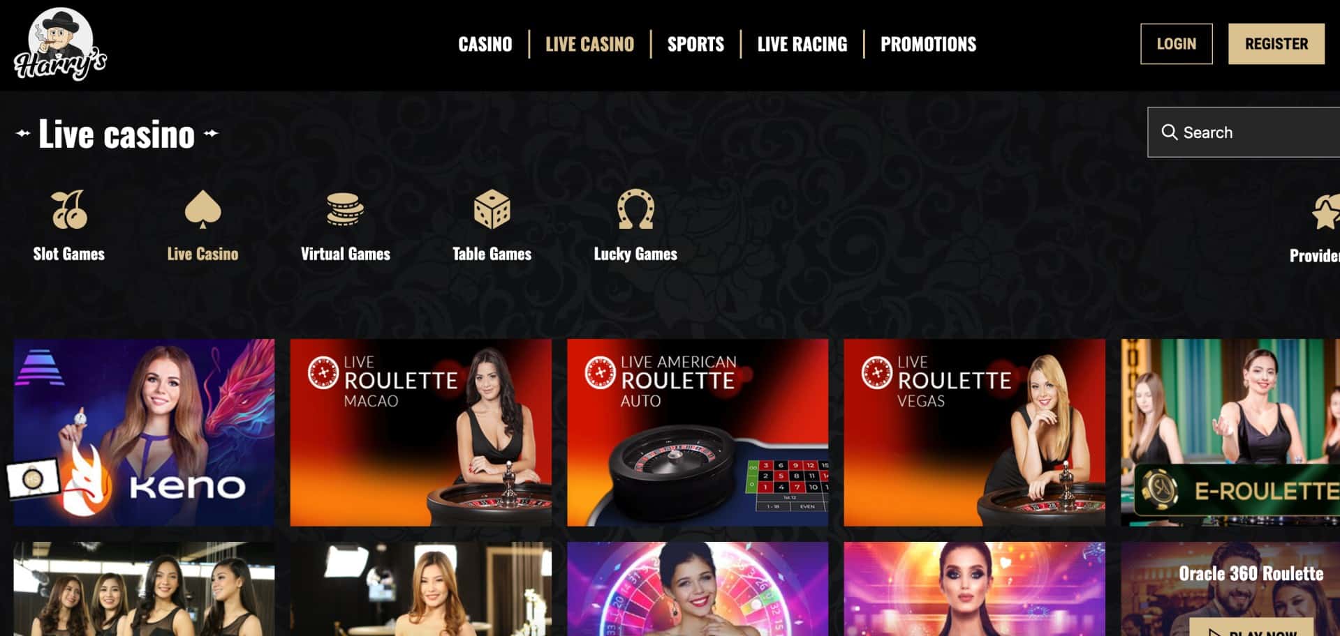 Harrys Casino live casino games