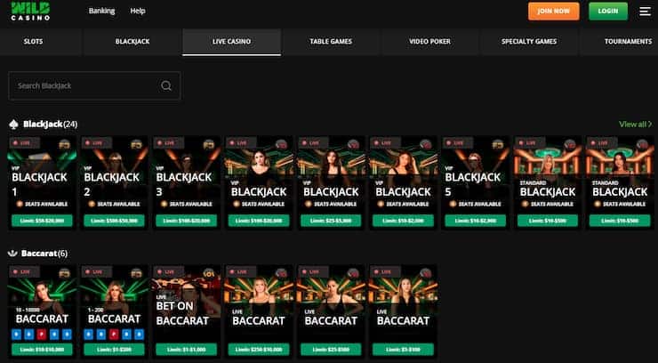 Wild Casino Live Casino