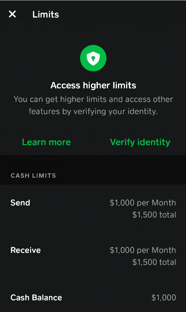 cash app kyc transaction limits