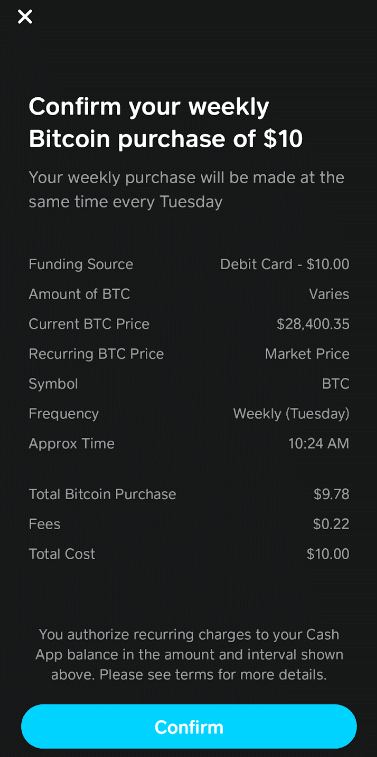 cash app auto invest confrm