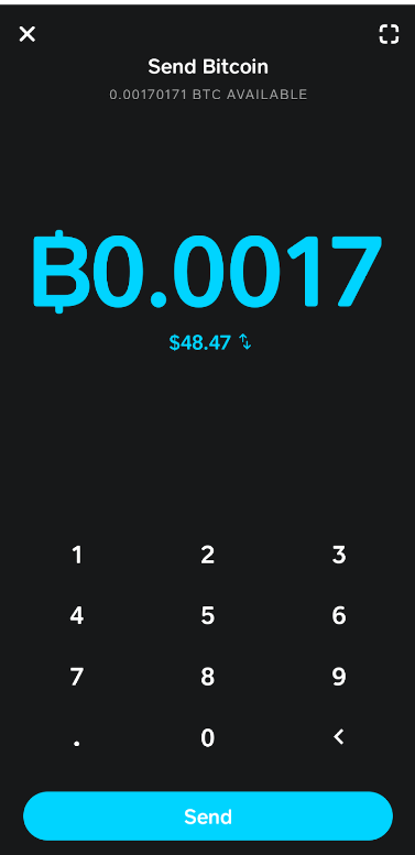 cash app send bitcoin