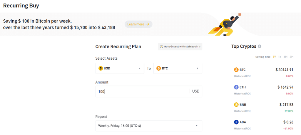 binance recurring buy
