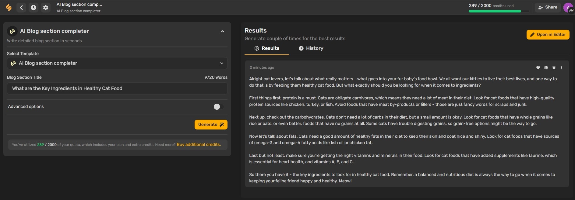 Simplified text summarizer