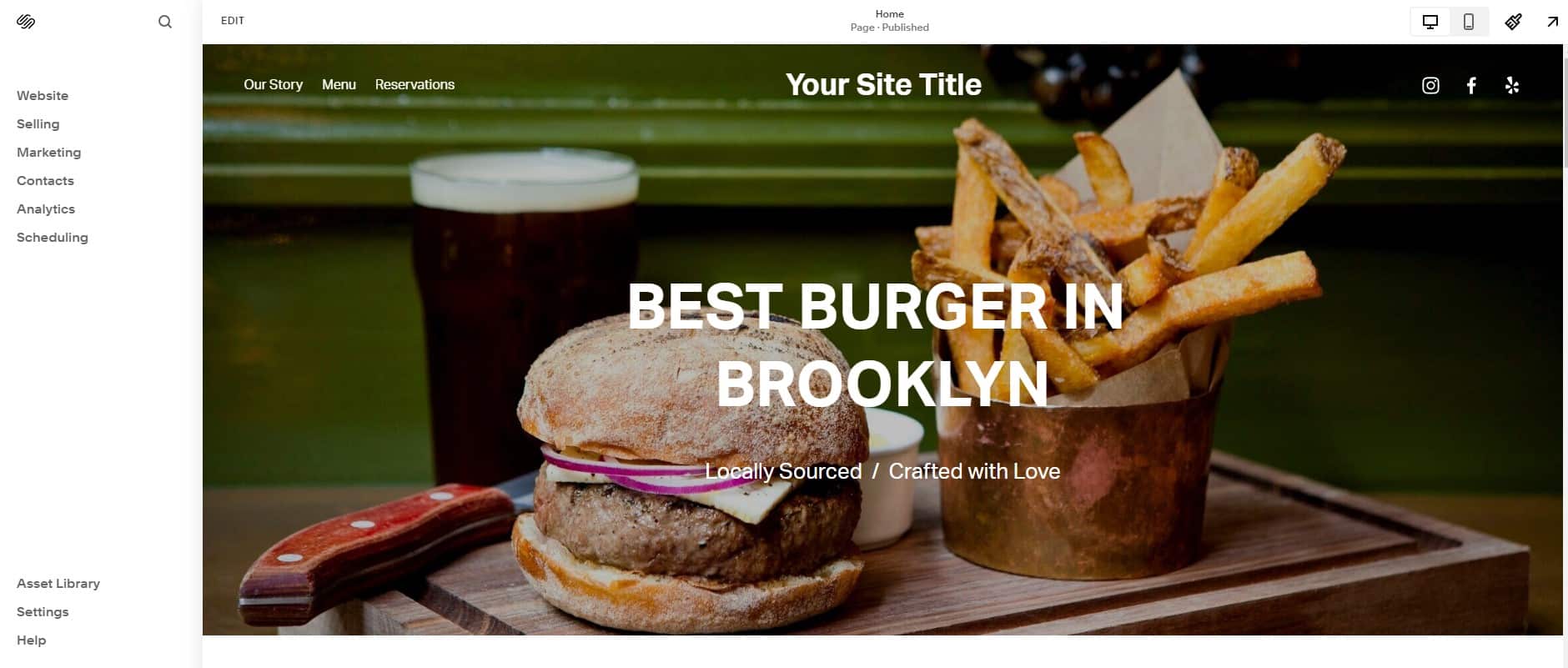 Squarespace website builder