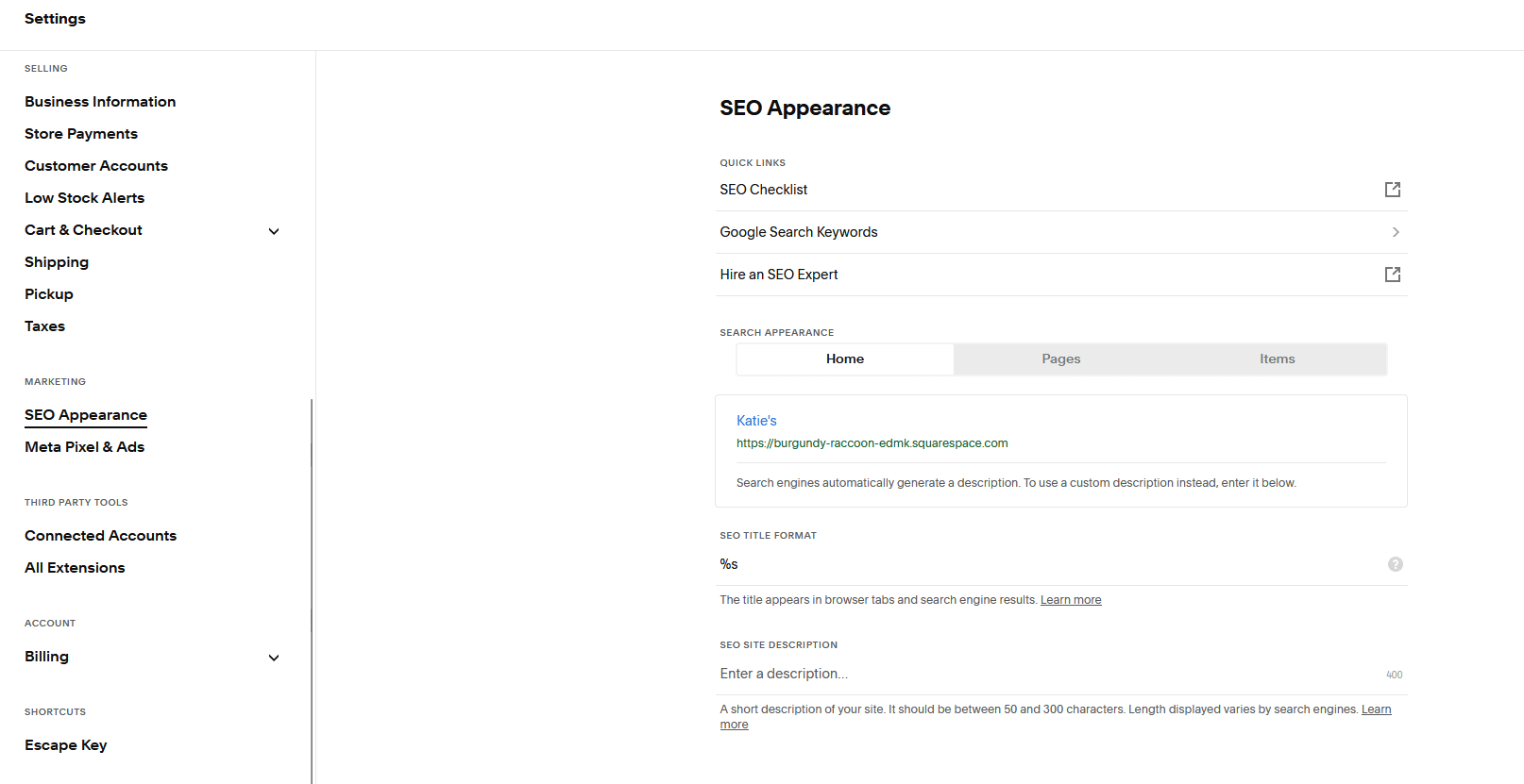 squarespace SEO 