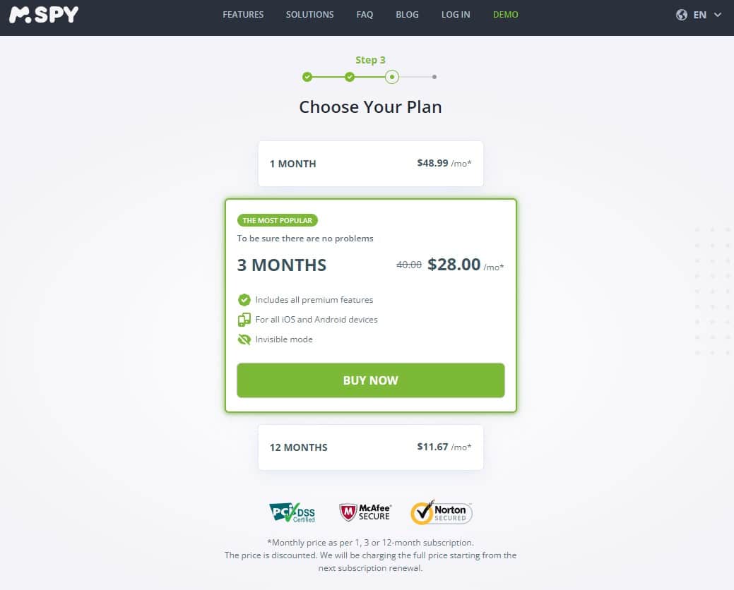 mSpy Subscriptions