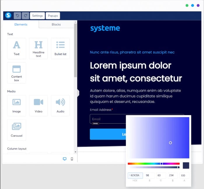 Systeme.io Website builder
