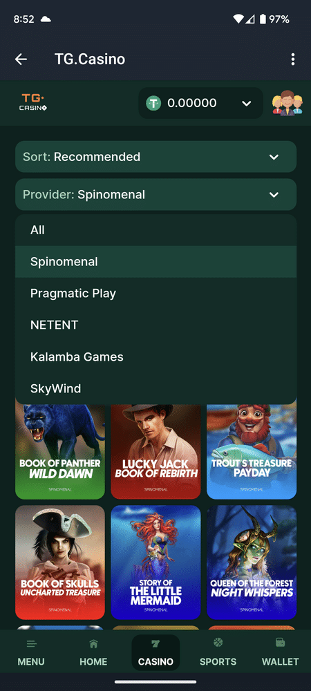 TG Casino Software Providers